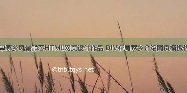 简单家乡风景静态HTML网页设计作品 DIV布局家乡介绍网页模板代码