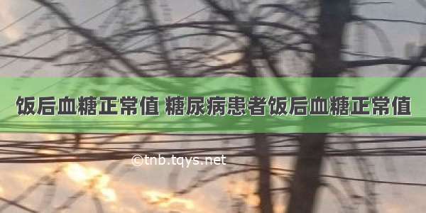 饭后血糖正常值 糖尿病患者饭后血糖正常值