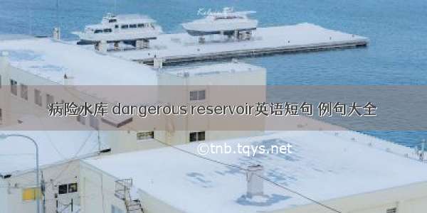 病险水库 dangerous reservoir英语短句 例句大全