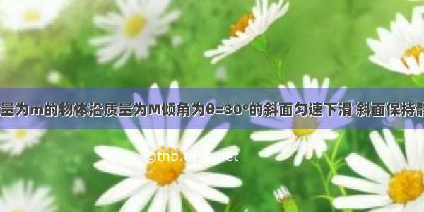 如图所示 质量为m的物体沿质量为M倾角为θ=30°的斜面匀速下滑 斜面保持静止．则A.M