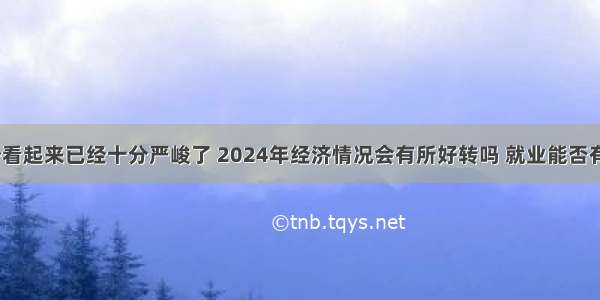 就业形势看起来已经十分严峻了 2024年经济情况会有所好转吗 就业能否有所改善？