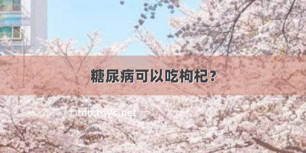 糖尿病可以吃枸杞？