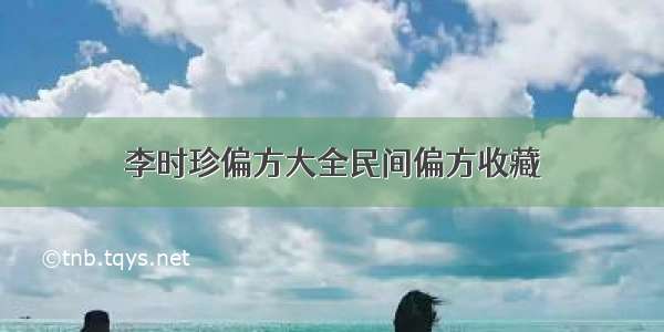 李时珍偏方大全民间偏方收藏