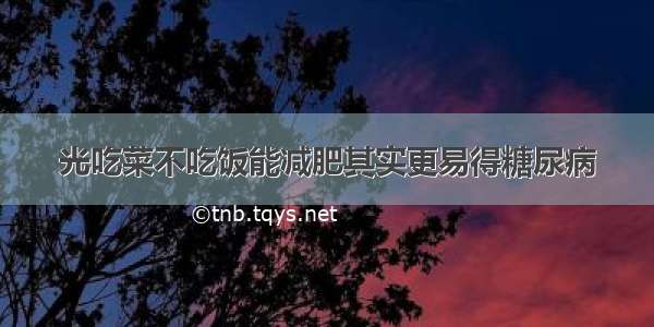 光吃菜不吃饭能减肥其实更易得糖尿病