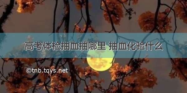 高考体检抽血抽哪里 抽血化验什么