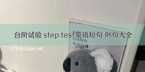 台阶试验 step test英语短句 例句大全