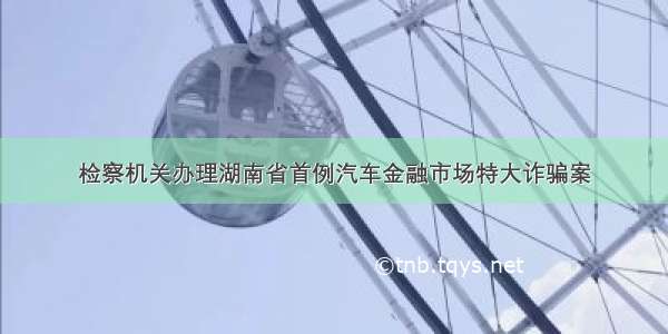 检察机关办理湖南省首例汽车金融市场特大诈骗案