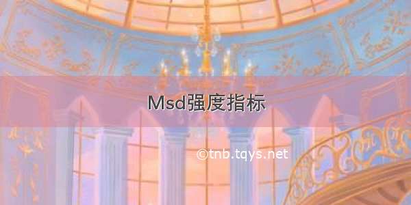 Msd强度指标