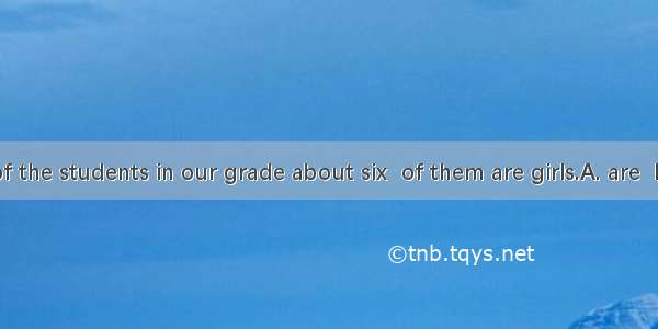 The number of the students in our grade about six  of them are girls.A. are  hundreds  two