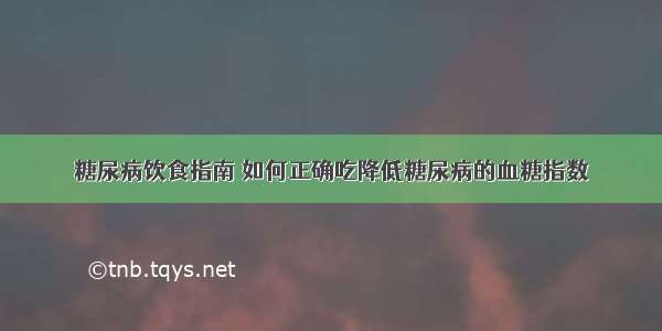 糖尿病饮食指南 如何正确吃降低糖尿病的血糖指数