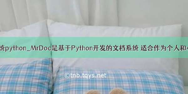 小型管理系统python_MrDoc是基于Python开发的文档系统 适合作为个人和小型团队的