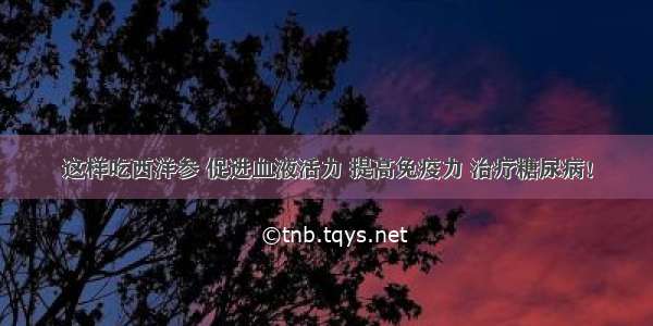 这样吃西洋参 促进血液活力 提高免疫力 治疗糖尿病！