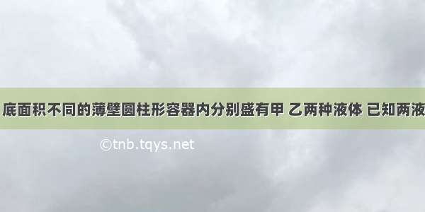 如图所示 底面积不同的薄壁圆柱形容器内分别盛有甲 乙两种液体 已知两液面相平 它