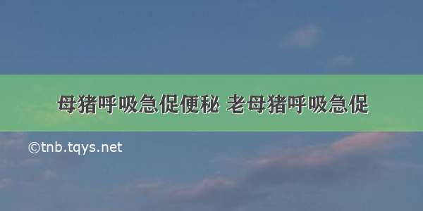 母猪呼吸急促便秘 老母猪呼吸急促