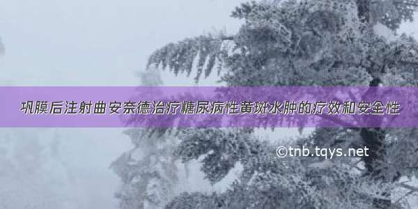 巩膜后注射曲安奈德治疗糖尿病性黄斑水肿的疗效和安全性