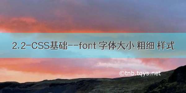 2.2-CSS基础--font 字体大小 粗细 样式