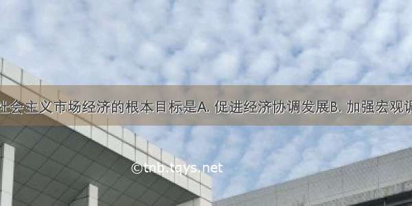 我国发展社会主义市场经济的根本目标是A. 促进经济协调发展B. 加强宏观调控C. 巩固