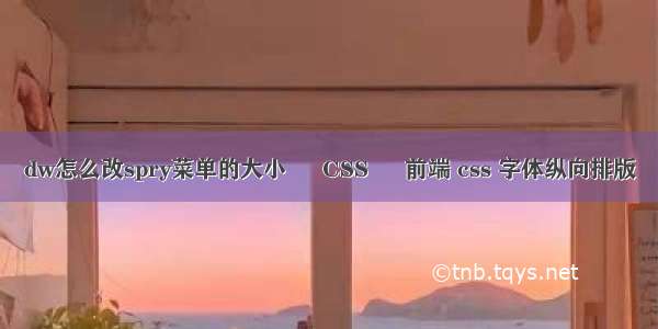 dw怎么改spry菜单的大小 – CSS – 前端 css 字体纵向排版