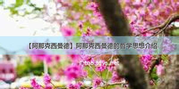 【阿那克西曼德】阿那克西曼德的哲学思想介绍