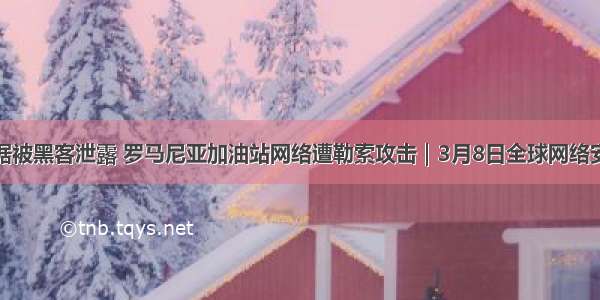 三星数据被黑客泄露 罗马尼亚加油站网络遭勒索攻击｜3月8日全球网络安全热点