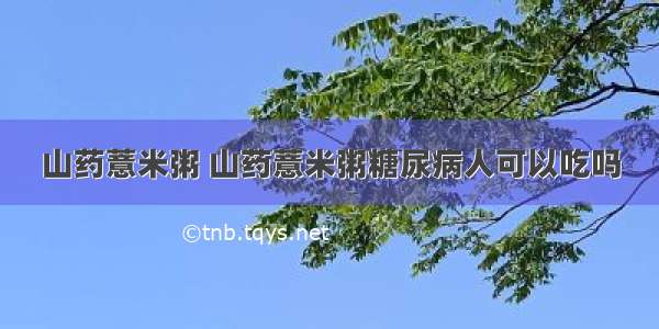 山药薏米粥 山药薏米粥糖尿病人可以吃吗