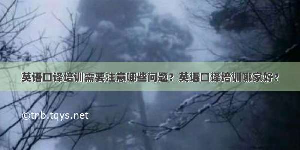 英语口译培训需要注意哪些问题？英语口译培训哪家好？