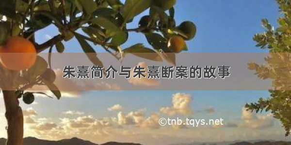 朱熹简介与朱熹断案的故事