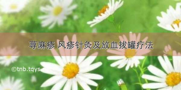 荨麻疹 风疹针灸及放血拔罐疗法