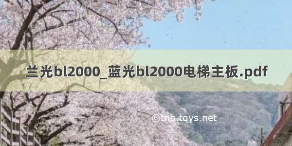 兰光bl2000_蓝光bl2000电梯主板.pdf