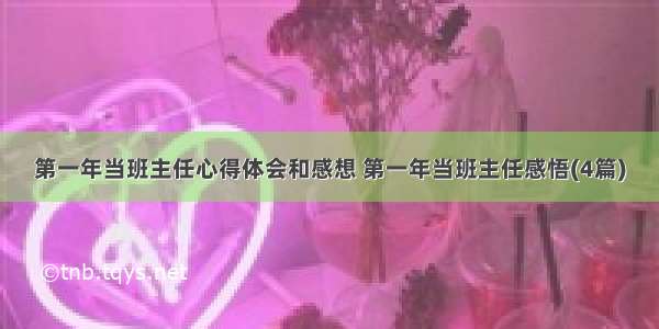 第一年当班主任心得体会和感想 第一年当班主任感悟(4篇)