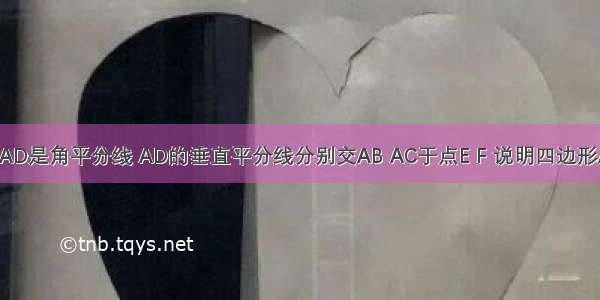 在△ABC中 AD是角平分线 AD的垂直平分线分别交AB AC于点E F 说明四边形AEDF是菱形