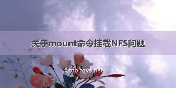 关于mount命令挂载NFS问题