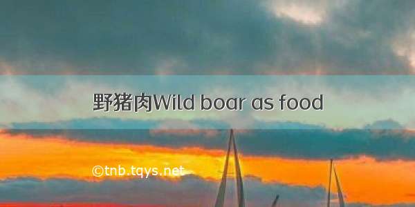 野猪肉Wild boar as food