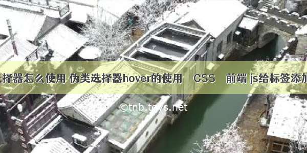 css父子选择器怎么使用 伪类选择器hover的使用 – CSS – 前端 js给标签添加css样式