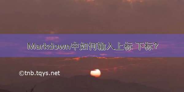 Markdown中如何输入上标 下标？