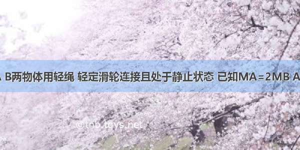 如图所示 A B两物体用轻绳 轻定滑轮连接且处于静止状态 已知MA=2MB A物体和地面