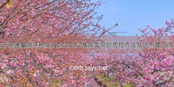 基于高通量测序检测人BRCA1/2基因变异的质控方法及试剂盒与流程