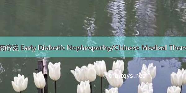 早期糖尿病肾病/中医药疗法 Early Diabetic Nephropathy/Chinese Medical Therapy英语短句 例句大全