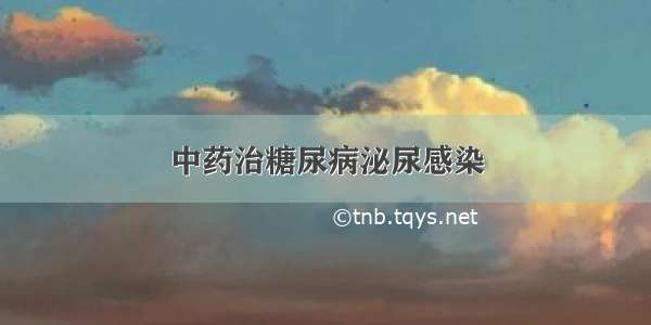 中药治糖尿病泌尿感染