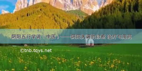 阴阳五行学说（中医）——阴阳失调的诊断 治疗与用药