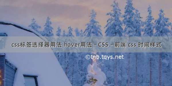 css标签选择器用法 hover用法 – CSS – 前端 css 时间样式