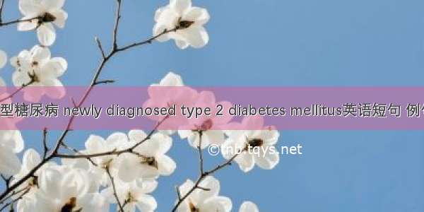 初发2型糖尿病 newly diagnosed type 2 diabetes mellitus英语短句 例句大全