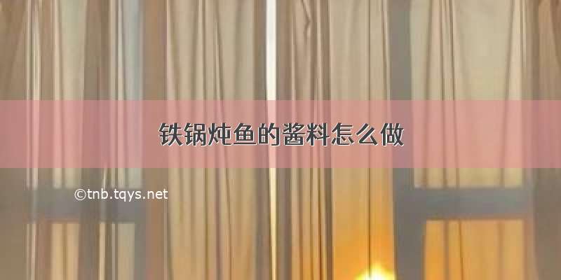 铁锅炖鱼的酱料怎么做