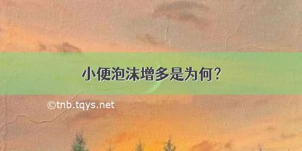 小便泡沫增多是为何？