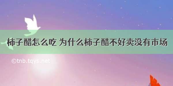 柿子醋怎么吃 为什么柿子醋不好卖没有市场