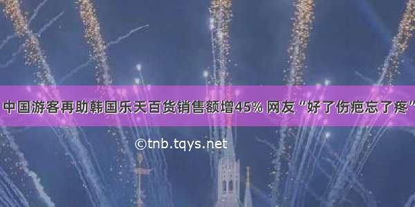 中国游客再助韩国乐天百货销售额增45% 网友“好了伤疤忘了疼”