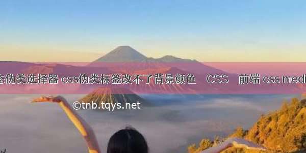 css状态伪类选择器 css伪类标签改不了背景颜色 – CSS – 前端 css media 兼容