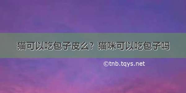 猫可以吃包子皮么？猫咪可以吃包子吗