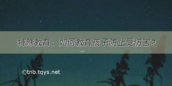 特殊教育：如何教育孩子防止受伤害？