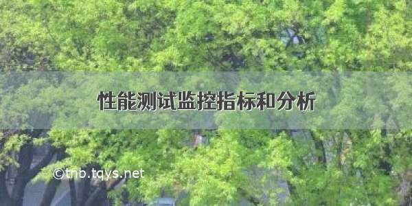 性能测试监控指标和分析